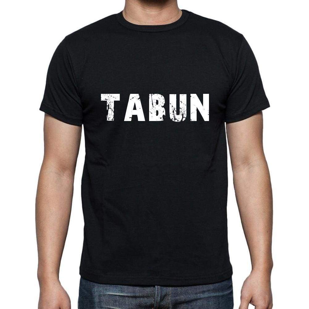 Tabun Mens Short Sleeve Round Neck T-Shirt 5 Letters Black Word 00006 - Casual