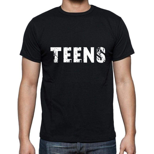 Teens Mens Short Sleeve Round Neck T-Shirt 5 Letters Black Word 00006 - Casual