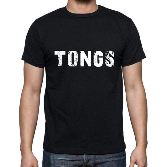 tongs Men's Short Sleeve Round Neck T-shirt , 5 letters Black , word 00006 - Ultrabasic
