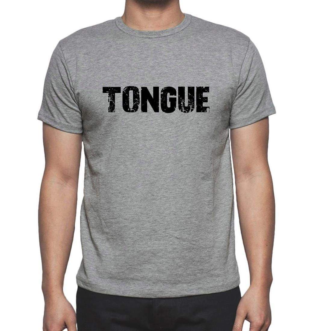 Tongue Grey Mens Short Sleeve Round Neck T-Shirt 00018 - Grey / S - Casual