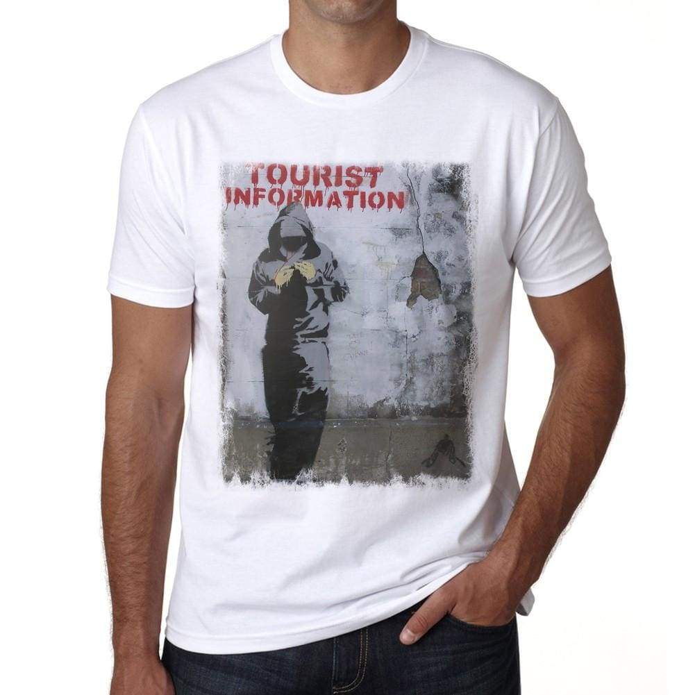 Tourist Information Mens Tee White 100% Cotton 00164