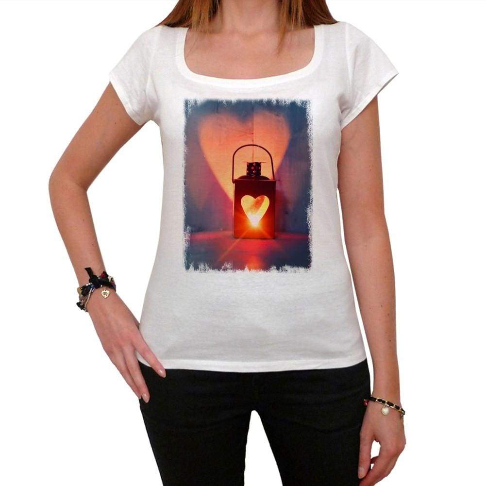 Valentines Day Lantern And Hearts Tshirt White Womens T-Shirt 00157