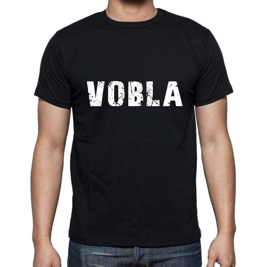 Vobla Mens Short Sleeve Round Neck T-Shirt 5 Letters Black Word 00006 - Casual