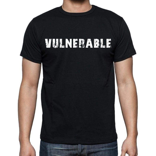 Vulnerable White Letters Mens Short Sleeve Round Neck T-Shirt 00007
