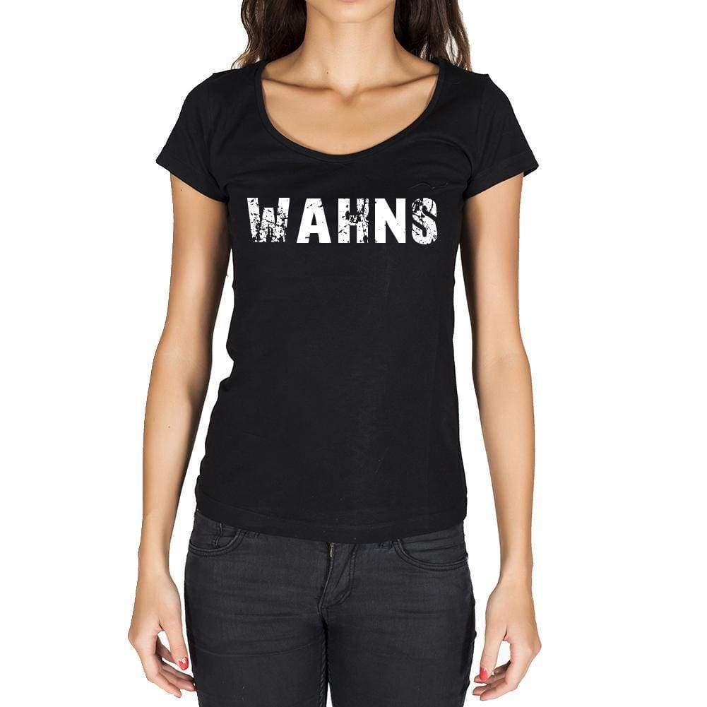 Wahns German Cities Black Womens Short Sleeve Round Neck T-Shirt 00002 - Casual