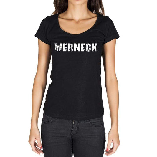 Werneck German Cities Black Womens Short Sleeve Round Neck T-Shirt 00002 - Casual
