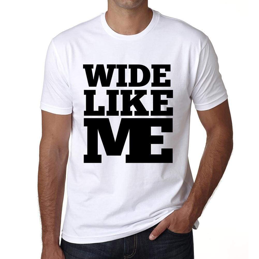 Wide Like Me White Mens Short Sleeve Round Neck T-Shirt 00051 - White / S - Casual